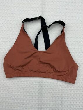 Varley Rust Brown Scoop Sports Bra with Black Straps